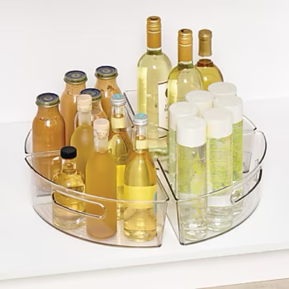 iDESIGN Small Plastic Lazy Susan Storage Bin, Clear - 4 Pack - Picture 3 of 5